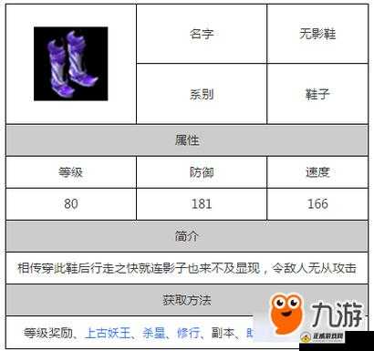 问道手游无影鞋属性与获取全解析